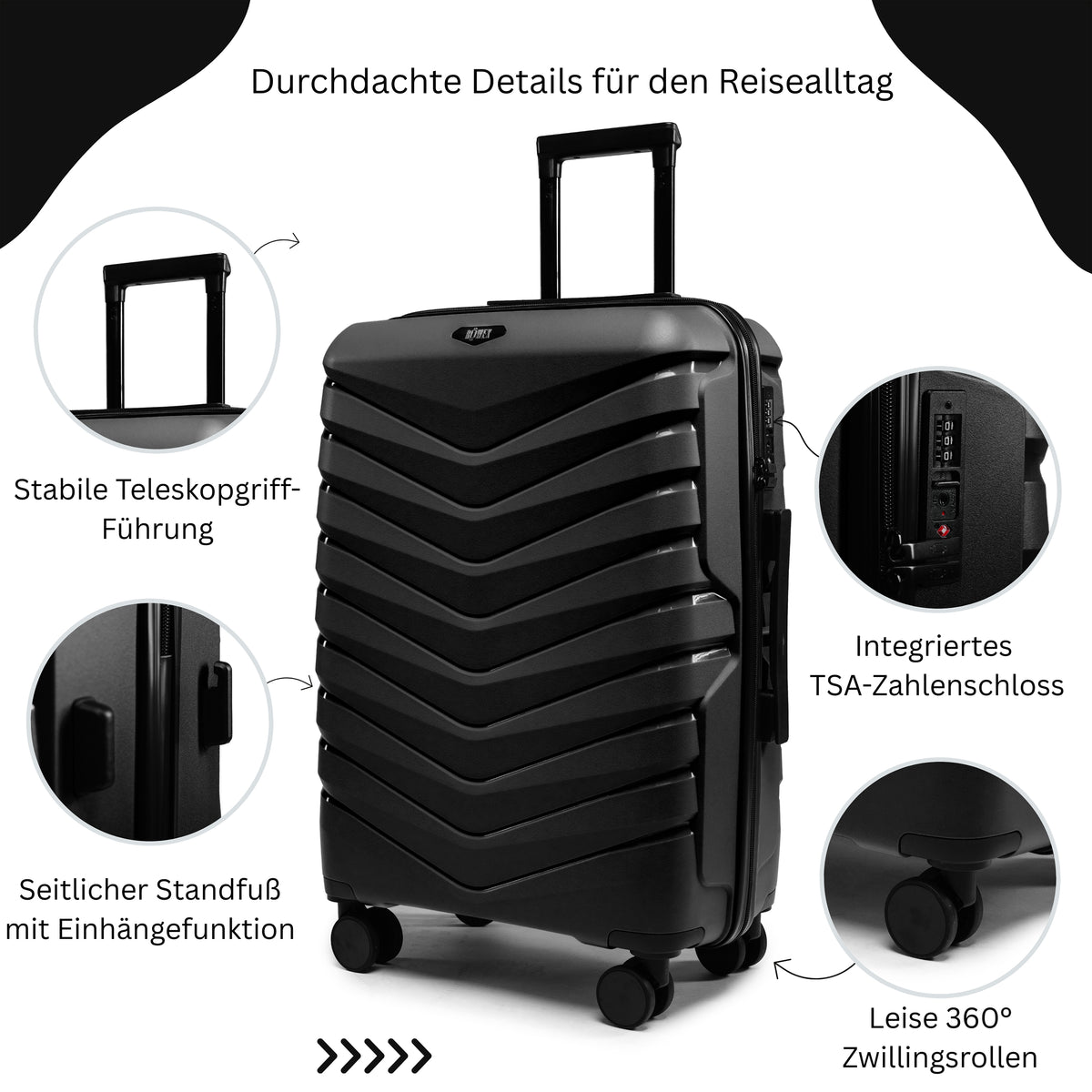 Black | ROWEX AERO Koffer in Schwarz, durchdacht
