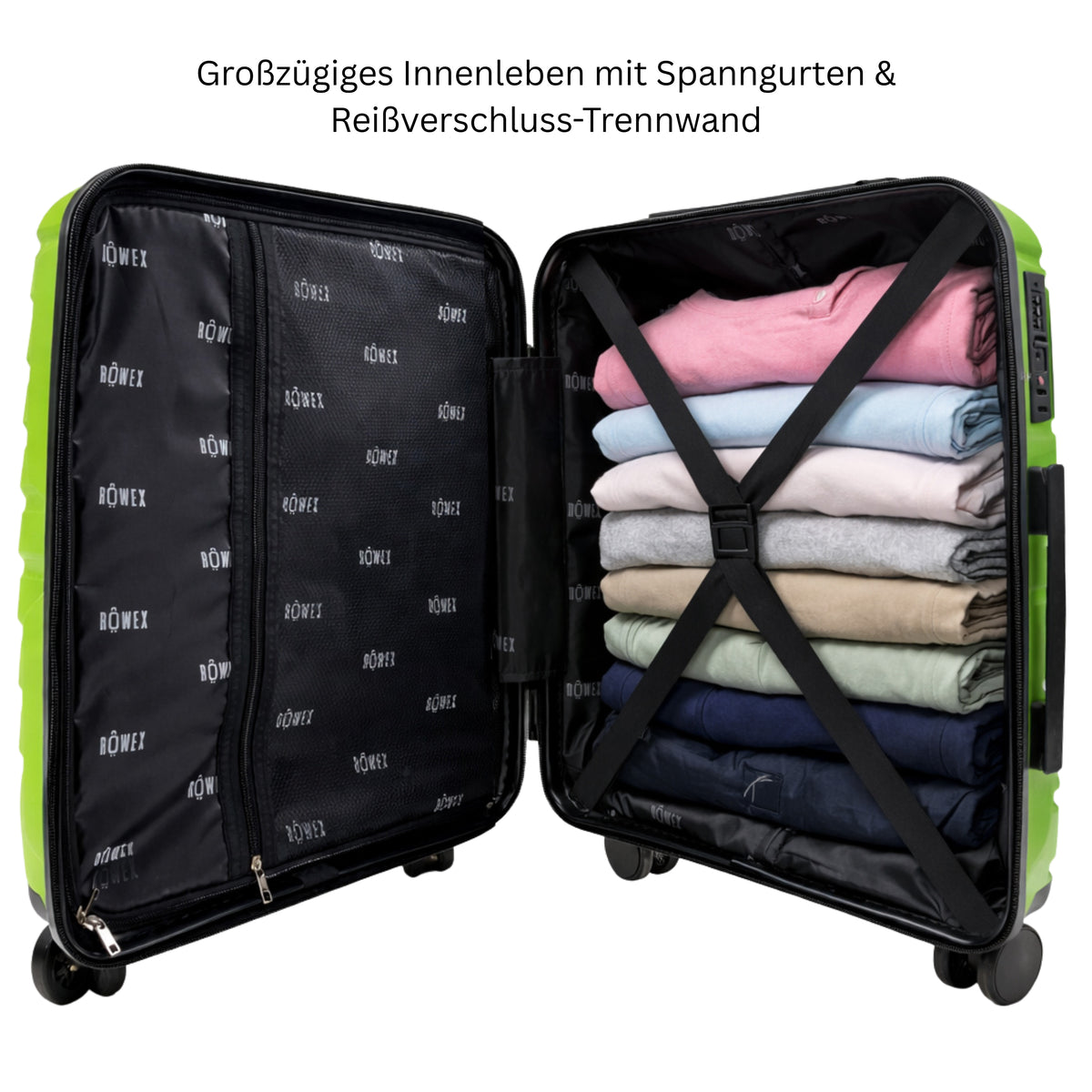 Green | ROWEX AERO Koffer in Grün, innen