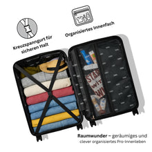 ROWEX NEXUS Koffer, Innenansicht mit Kreuzspanngurt und Organizer-Fach
